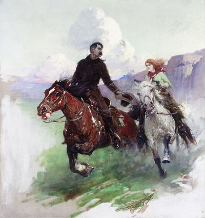 Cavalcando duramente con due pistole da Frank Tenney Johnson