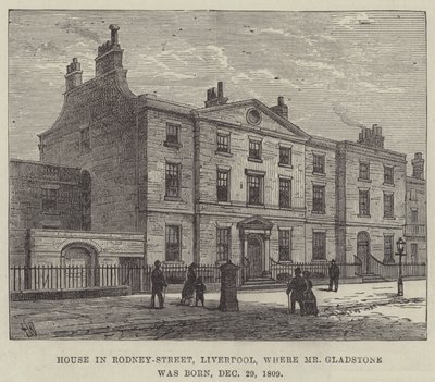 Casa in Rodney-Street, Liverpool, dove è nato Mr Gladstone, 29 dicembre 1809 da Frank Watkins