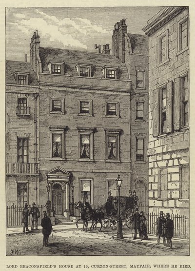 Casa di Lord Beaconsfield al 19 di Curzon-Street, Mayfair, dove è morto da Frank Watkins