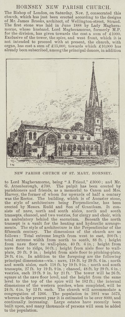 Nuova chiesa parrocchiale di Santa Maria, Hornsey da Frank Watkins