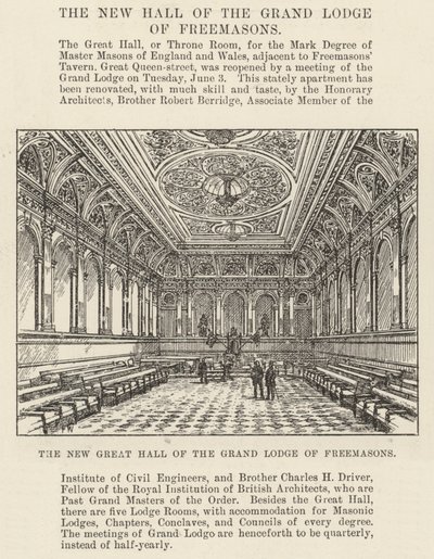 La nuova grande sala della Gran Loggia dei Massoni da Frank Watkins