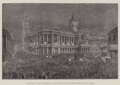 La visita della Regina a Birmingham, illuminazione del Consiglio Comunale e della Galleria d