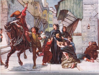 Portare notizie di sollievo a Firenze, illustrazione da 