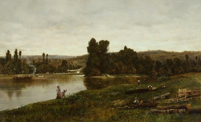 Figure vicino a un fiume da Frank de Mesgrigny