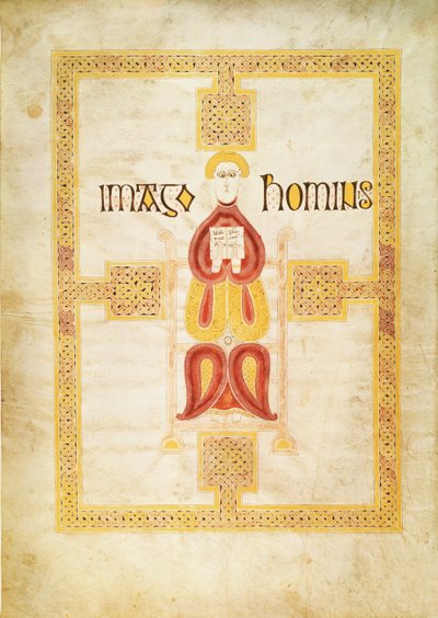 Simbolo di Matteo, `Imago Hominus, Lindisfarne, dal Vangelo di Echternach, c.700 da Frankish School