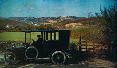 Primo autochrome a colori circa 1916. Uomo in un