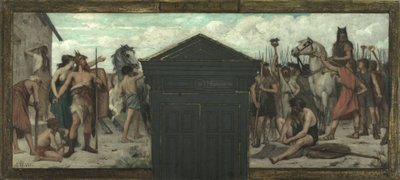 Bozzetto per il municipio del XV arrondissement: La Patrie, tra il 1883 e il 1884 (olio su tela) da François Alfred Delobbe
