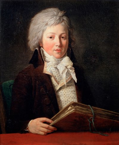 Ritratto di un giovane che tiene una cartella con disegni, 1791 da François André Vincent