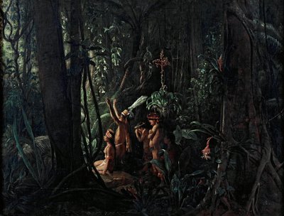 Indiani amazzonici che adorano il dio sole da François Auguste Biard