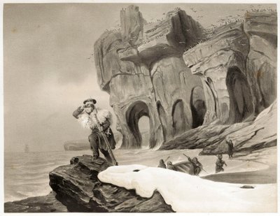 Isola degli Orsi da Viaggi in Scandinavia, in Lapponia, alle Svalbard e alle Fær Øer, pub. 1852 da François Auguste Biard