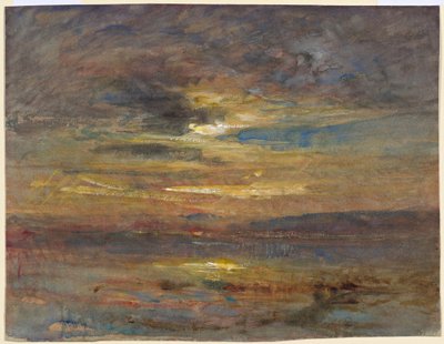 Tramonto su uno stagno da François Auguste Ravier