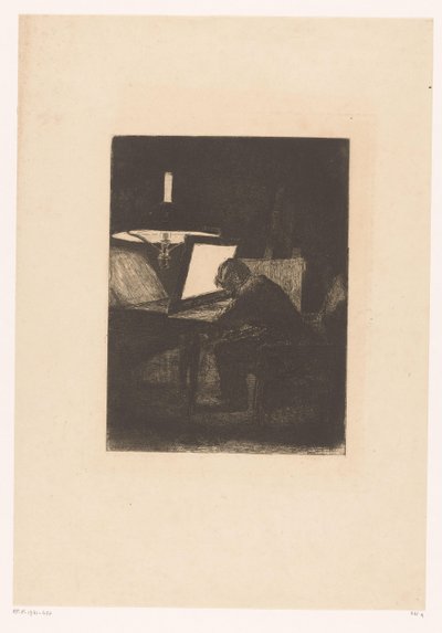 Incisore alla luce della lampada da François Bonvin