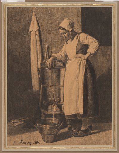 Servo che attinge acqua dalla fontana da François Bonvin
