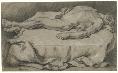 Studio anatomico di nudo maschile sdraiato da François Boucher (manner of)
