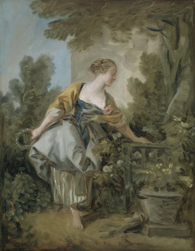 Una ragazza in un parco da François Boucher