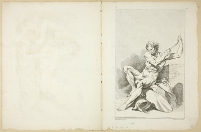 Nudo accademico (recto e verso), da Seconde Livre de Figures d’Academies gravées en Partie par les Professeurs de l’Académie Royale da François Boucher
