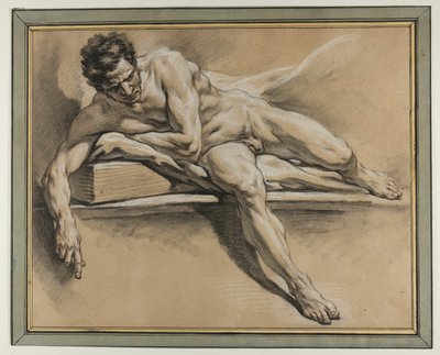 Studio accademico di un nudo maschile reclinato da François Boucher