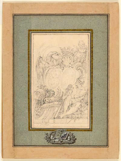 Ex libris araldico per Crozat, Barone di Thiers da François Boucher