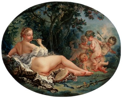 Baccante che suona un flauto di canna da François Boucher