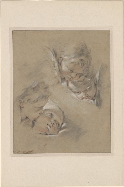 Boucher - Quattro teste di cherubini, III, 104b da François Boucher