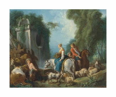 Boucher - Pastorale alla fontana da François Boucher