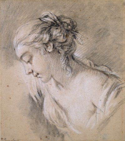 Busto di una Ragazza di profilo a sinistra, metà XVIII secolo da François Boucher