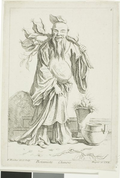 Botanico cinese, da Recueil de diverses figures chinoise du cabinet de François Boucher da François Boucher