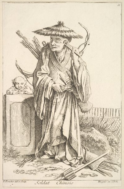 Soldato cinese, 1738-45 da François Boucher