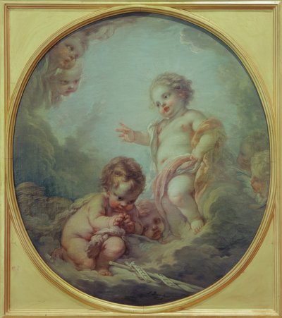 Il Bambino Gesù benedice Giovanni Battista da François Boucher