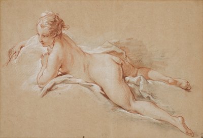Francese: Donna sdraiata a pancia in giù da François Boucher