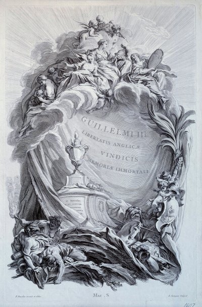 Frontespizio per una serie di tavole sulla tomba di Guglielmo III, Principe d