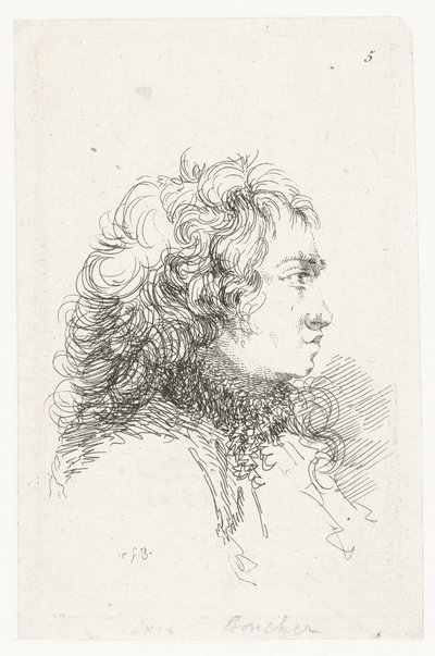 Testa di un giovane (Suite di piccoli generi e teste) da François Boucher