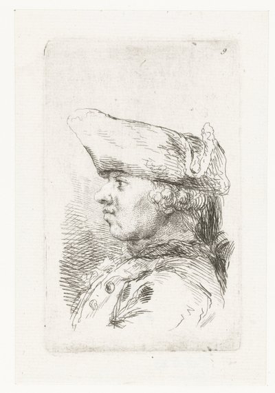 Testa di uomo con tricorno da François Boucher