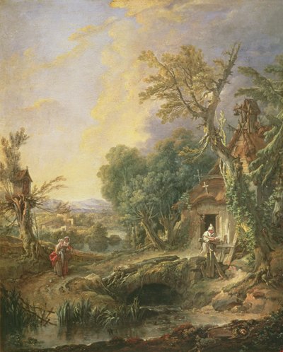 Paesaggio con un eremita da François Boucher