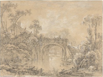 Paesaggio con ponte rustico da François Boucher