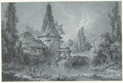 Paesaggio con una torre, nei dintorni di Beauvais da François Boucher