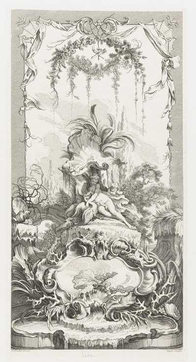 Leda in Nouveaux Morceaux pour des paravents (Nuovi Concetti per Schermi) da François Boucher