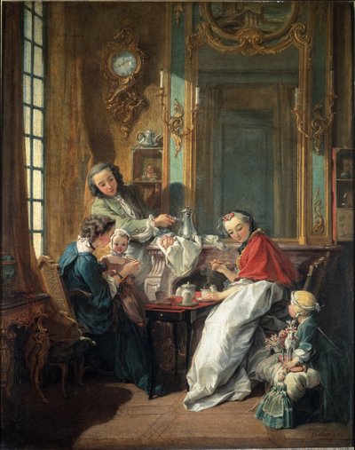 Scena di pranzo in un interno borghese da François Boucher