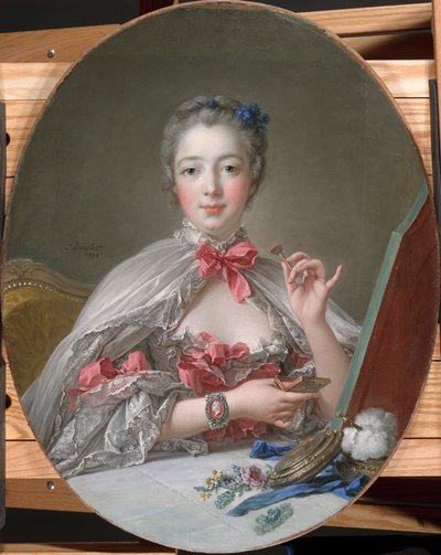 Madame de Pompadour alla sua toilette, c.1760 da François Boucher