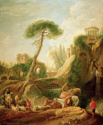 Paesaggio fantastico vicino a Tivoli da François Boucher