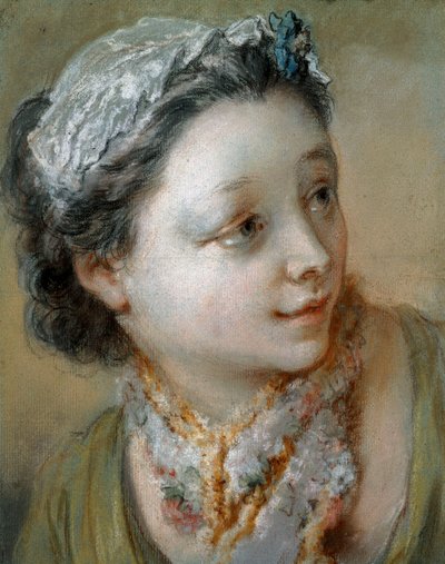 Ritratto di una giovane ragazza, busto, testa girata a destra da François Boucher