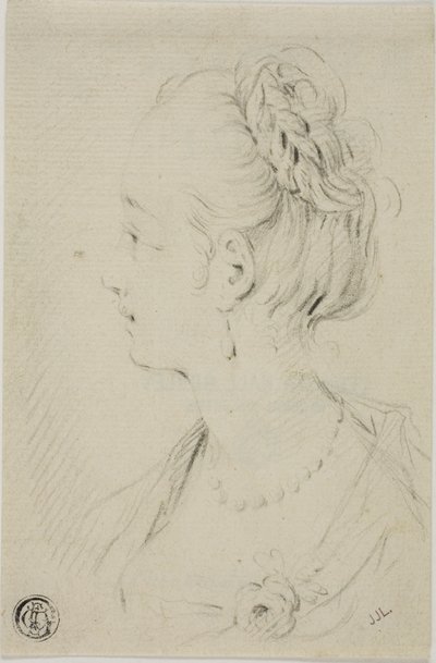 Busto di profilo di giovane donna da François Boucher