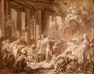 Psiche riceve gli onori divini (studio preparatorio), c.1740 da François Boucher