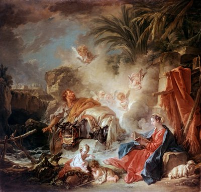 Riposo durante la fuga in Egitto, 1757 da François Boucher