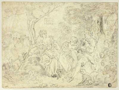 Pastora e giovane che suona la zampogna da François Boucher
