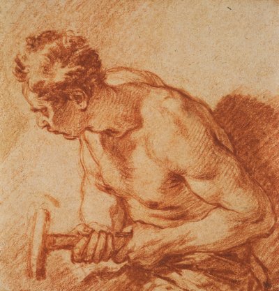 Studio di un uomo che tiene un martello, mezzo busto da François Boucher