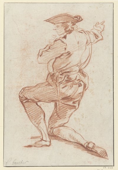 Studio di un cacciatore inginocchiato (Disegno per l
