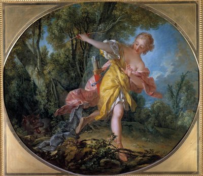 Sylvie in fuga dal lupo che ha cacciato Dipinto di François Boucher (1703-1770) da François Boucher