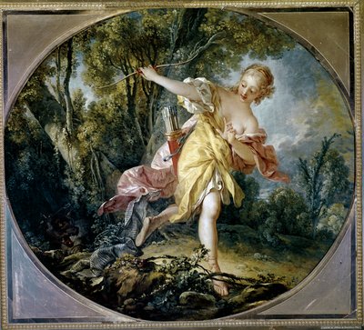 Sylvie fugge dal lupo che ha ferito da François Boucher