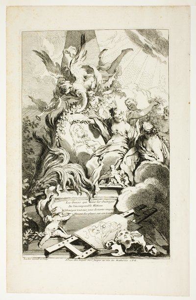 Le grazie sulla tomba di Watteau da François Boucher